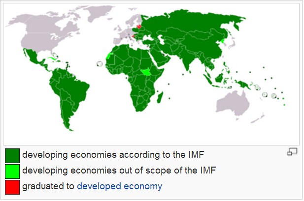 Peta negara berkembang (IMF).