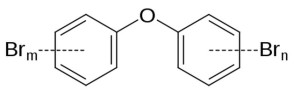 Struktur kimia Polybrominated diphenyl ether (PBDE)