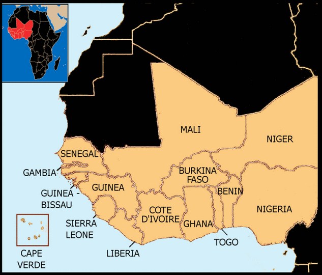 Peta Afrika Barat.