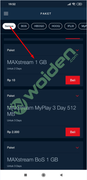 Kuota MAXstream Telkomsel 1 GB Hanya 10 Rupiah