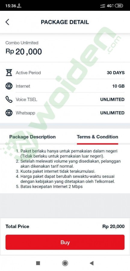 Paket Combo Unlimited WhatsApp Telkomsel