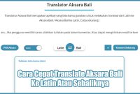 Cara Cepat Translate Aksara Bali Ke Latin Atau Sebaliknya